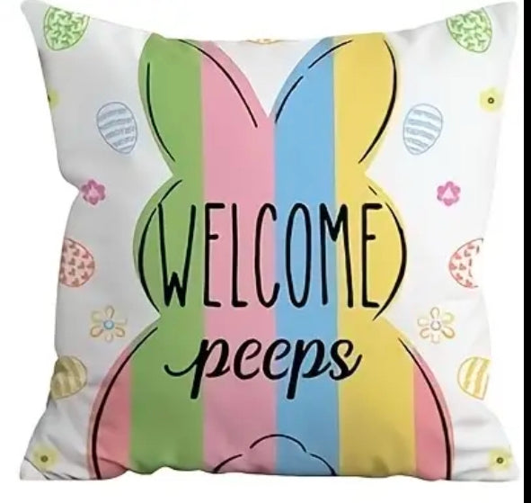 Welcome Peeps 18”x18” pillow