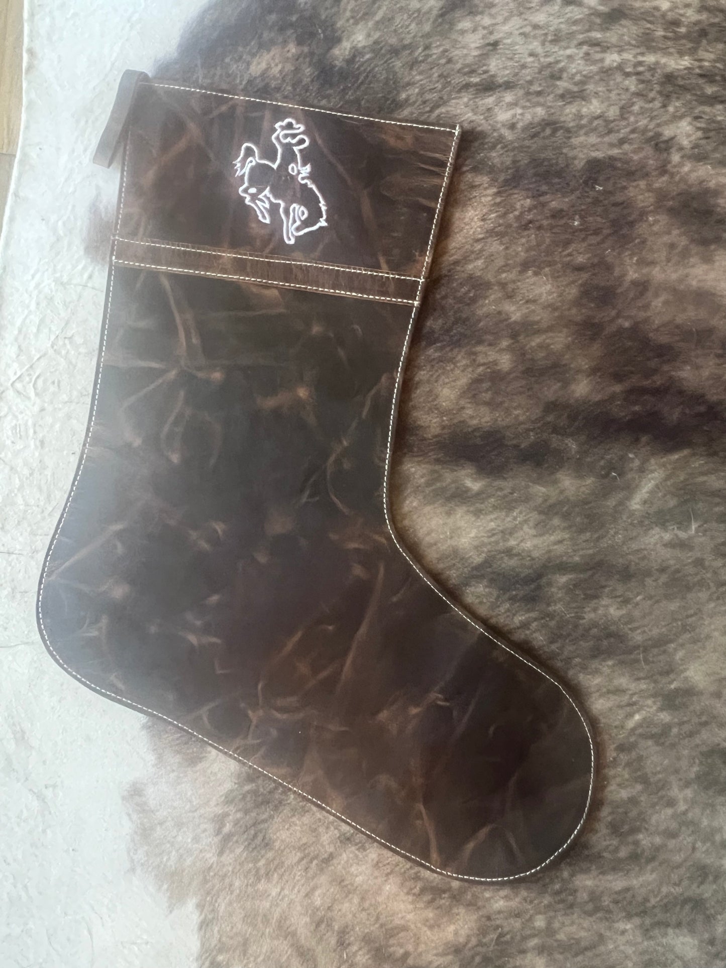 Cowhide Stocking * Bronc Rider