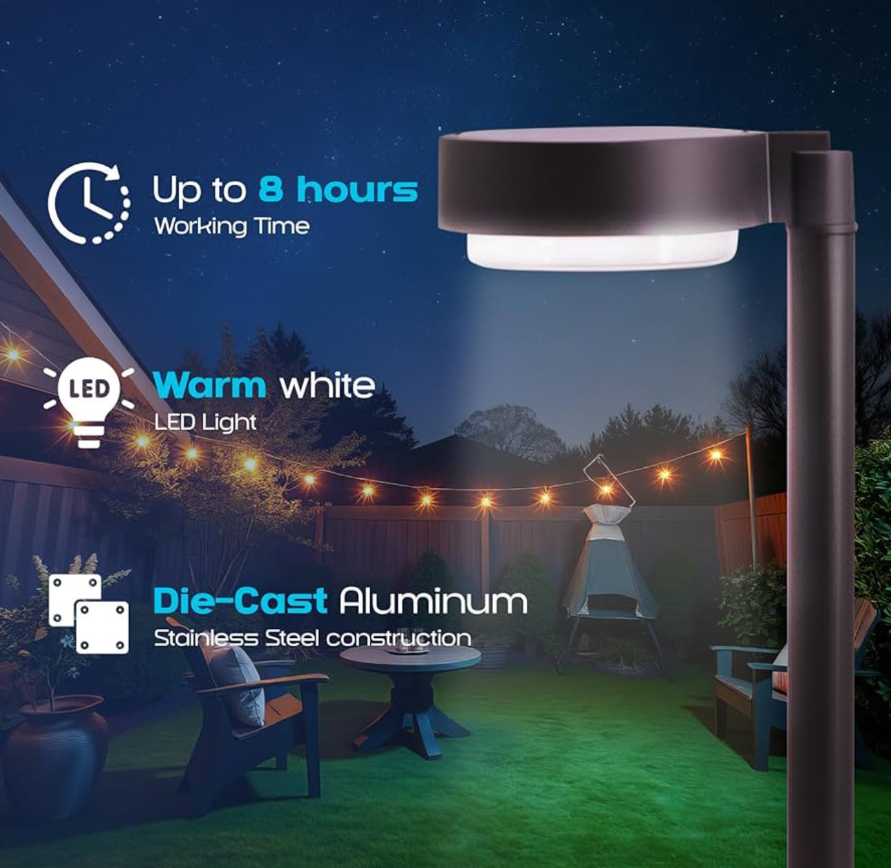 Energizer 20 Lumen Set of 4 Down light Solar Pathway Lights
