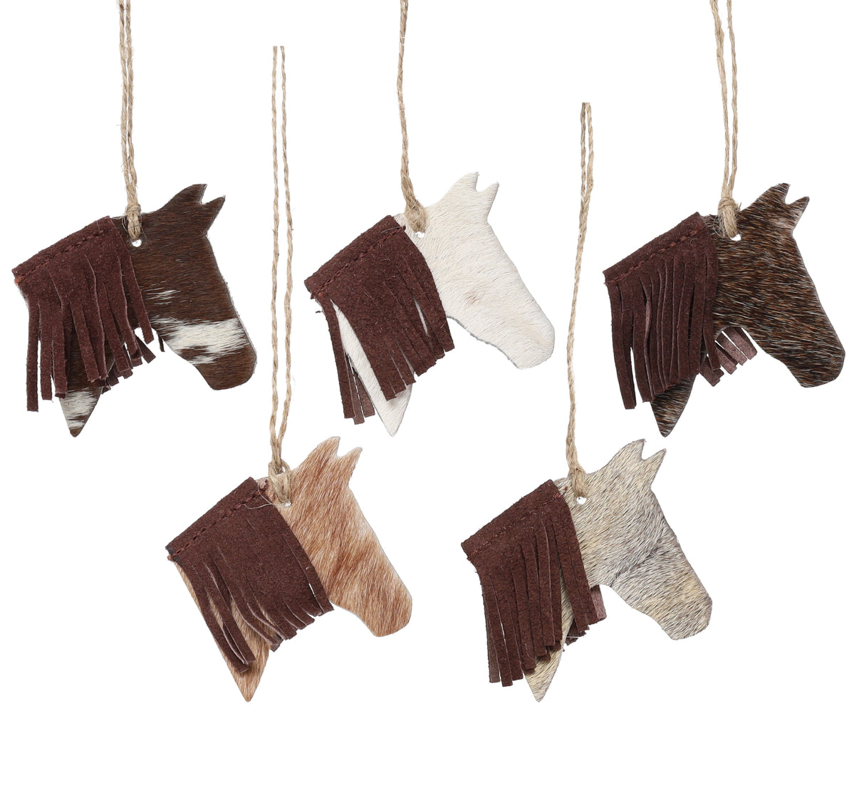 Horse Head with mane cowhide ornament