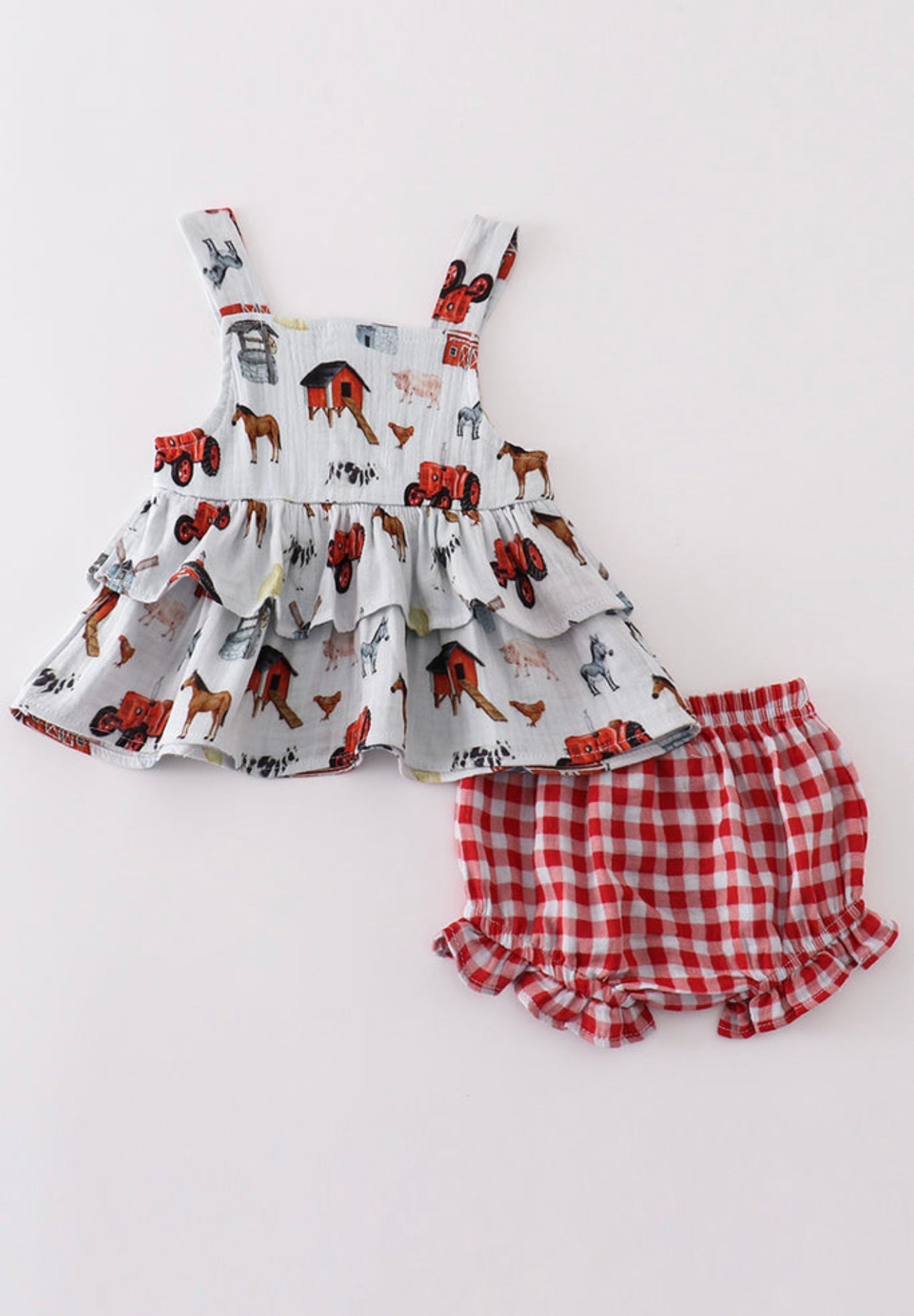 Muslin Ruffle Farm Set (FINAL SALE)