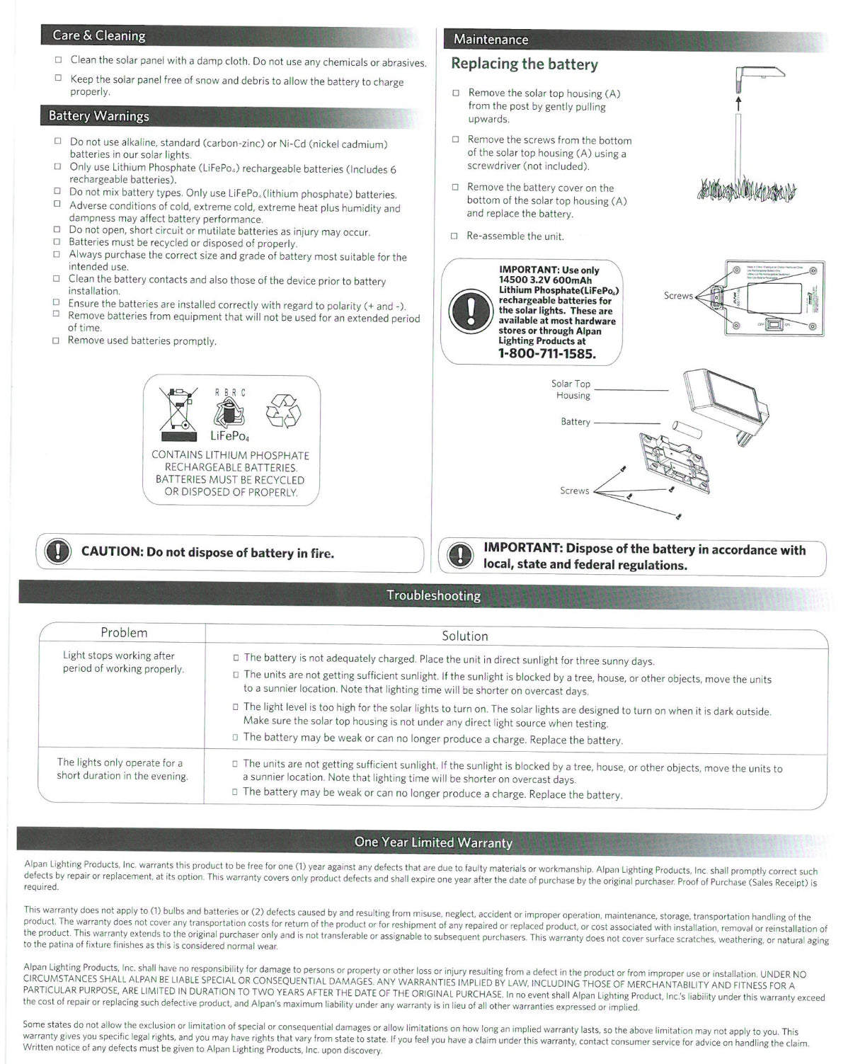 Energizer Solar LED Pathway Lights 30 Lumen Modern Down Light , 6-Pack