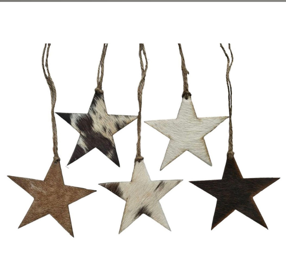 Star cowhide ornament