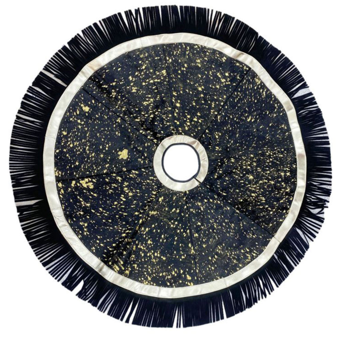 Gold acid wash cowhide tree skirt