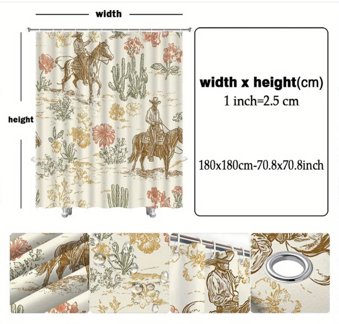 Vintage Cowboy Shower Curtain
