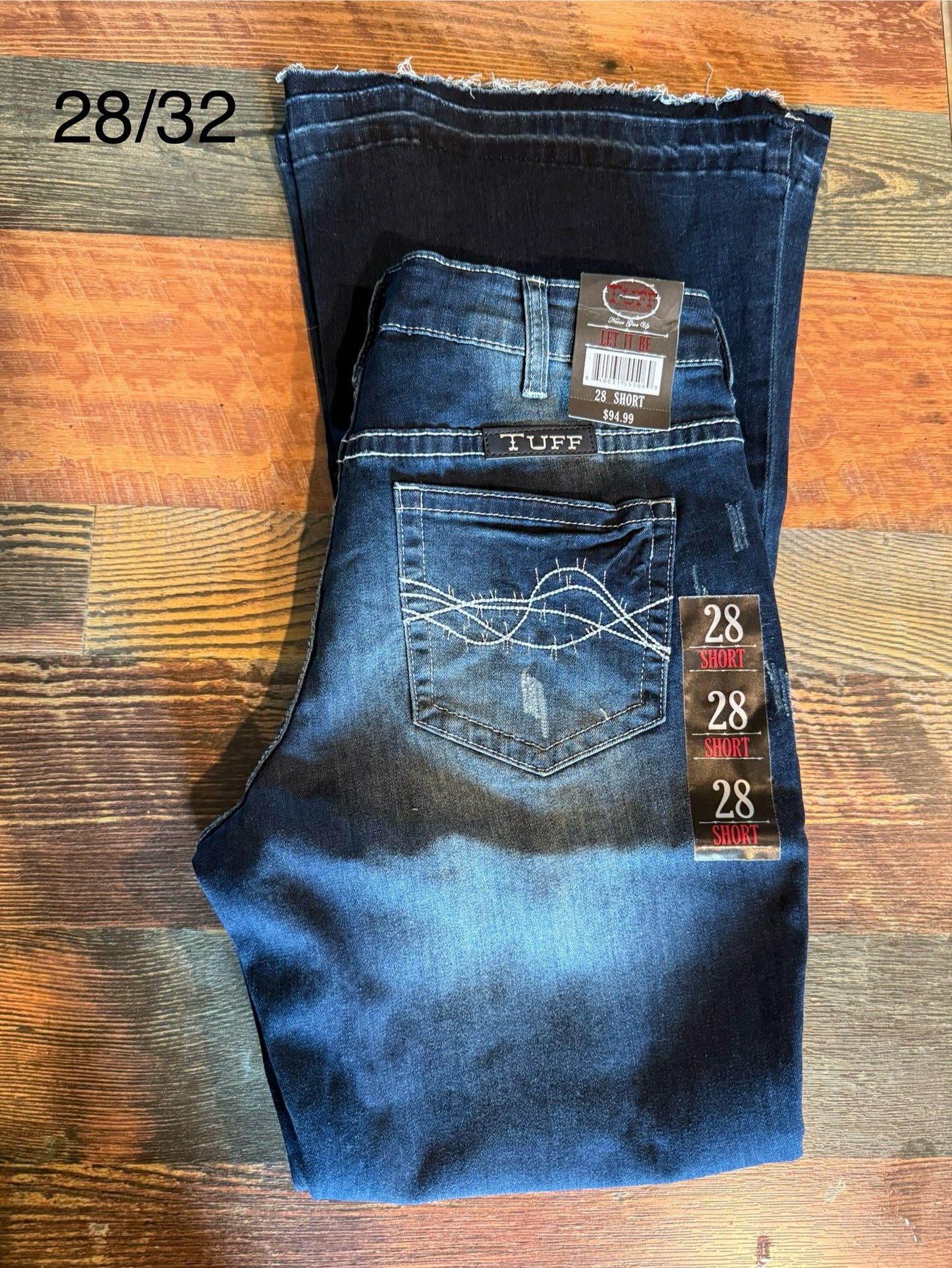 “Let it Be” Cowgirl Tuff Jeans 28/32 Brand New