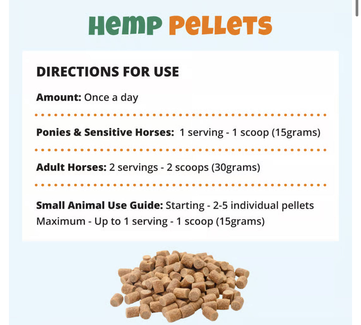 12500MG CBD Hemp Pellets For Horses & Livestock