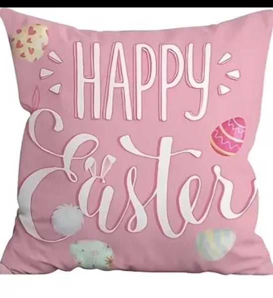Happy Easter -Pink 18”x18” pillow