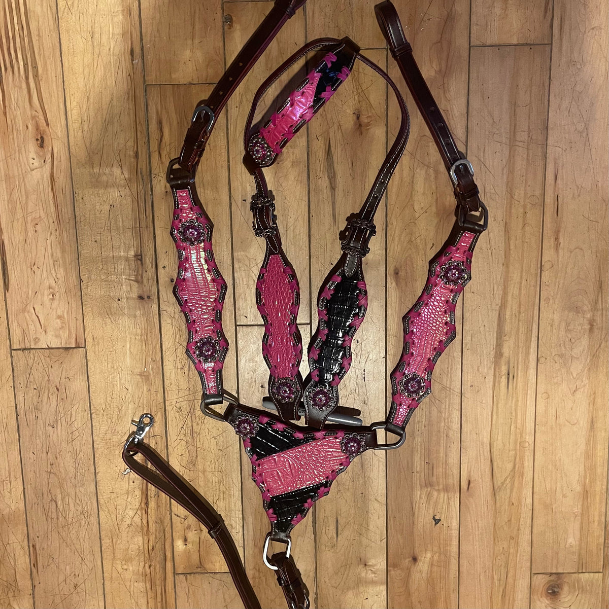 Made to Order Western Tack Set - Pink & Black, Gladiator (BHT027)