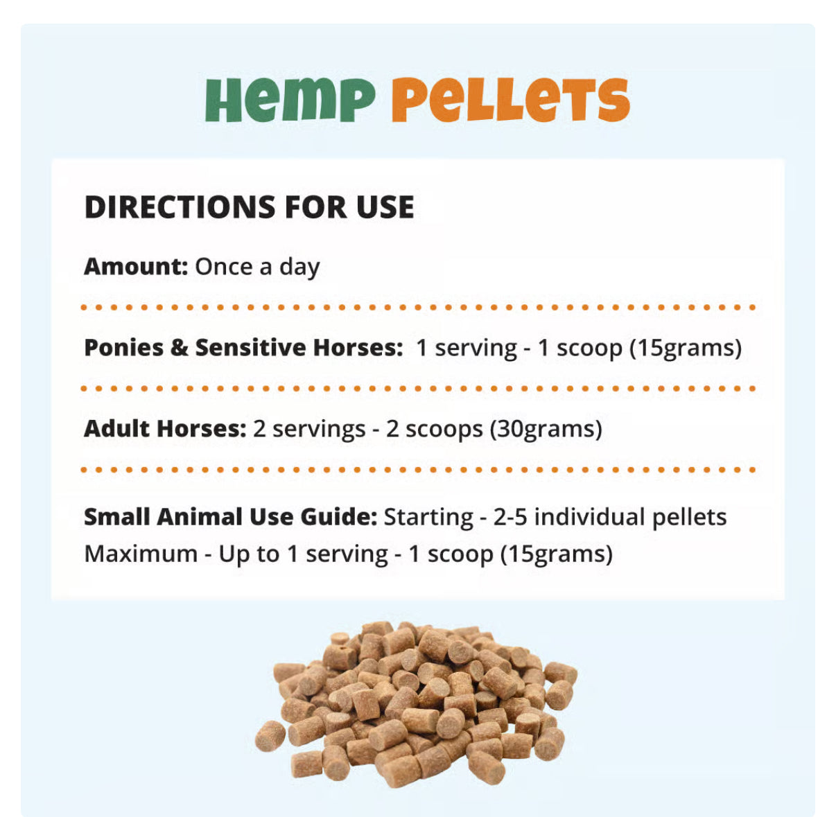 2500MG CBD Hemp Pellets For Horses & Livestock