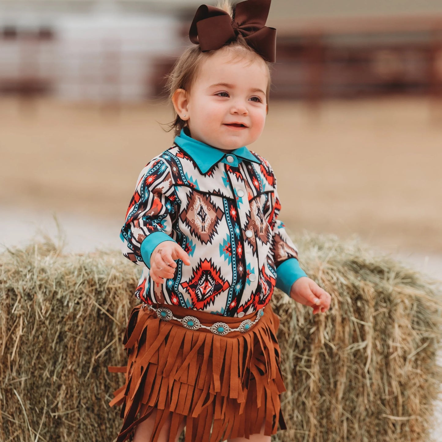 Shea Baby Aztec Pearl Snap Onesie