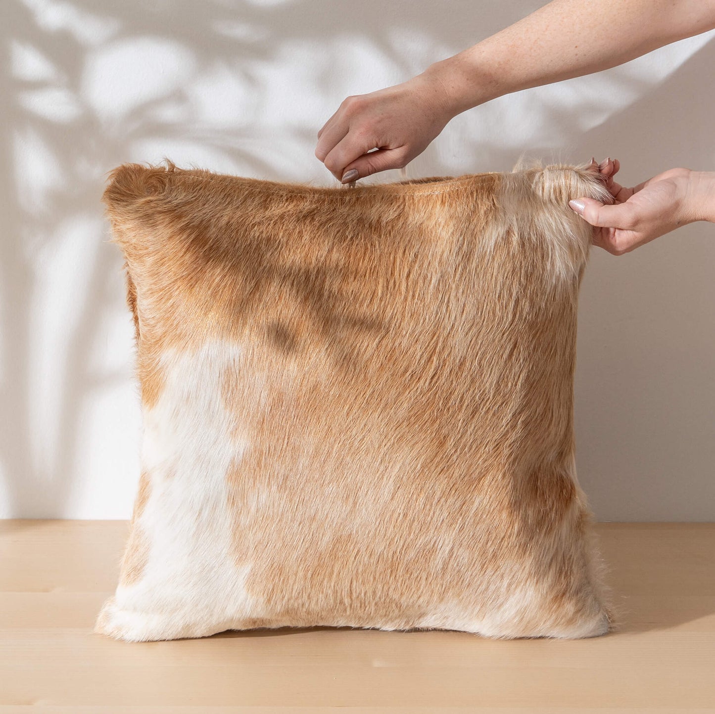 Palomino and White Cowhide Pillow