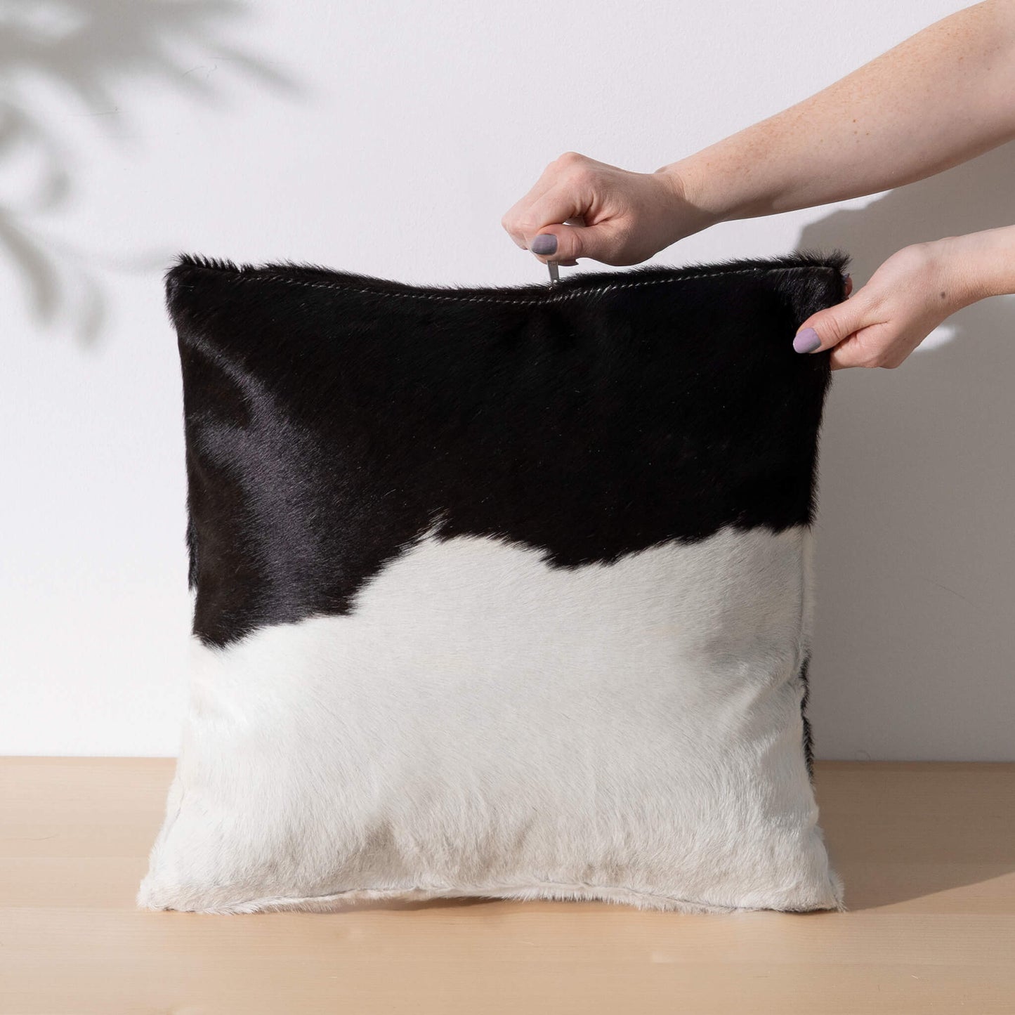 Black and White Cowhide Pillow