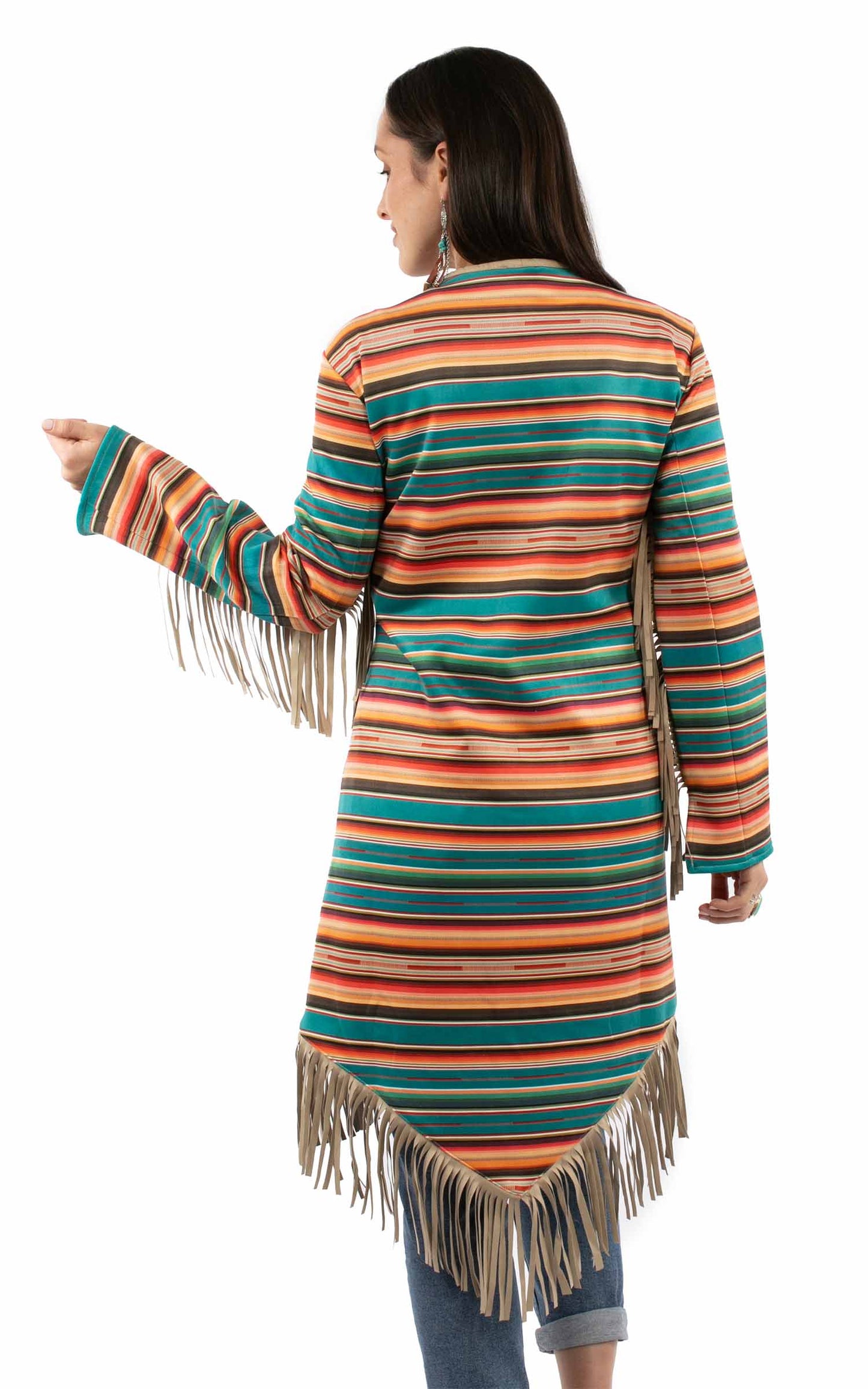 Fringed Serape Duster Lined - HC996