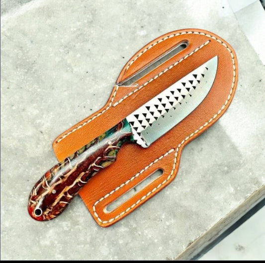 Handcrafted Cowboy Knife Set with Leather Sheath