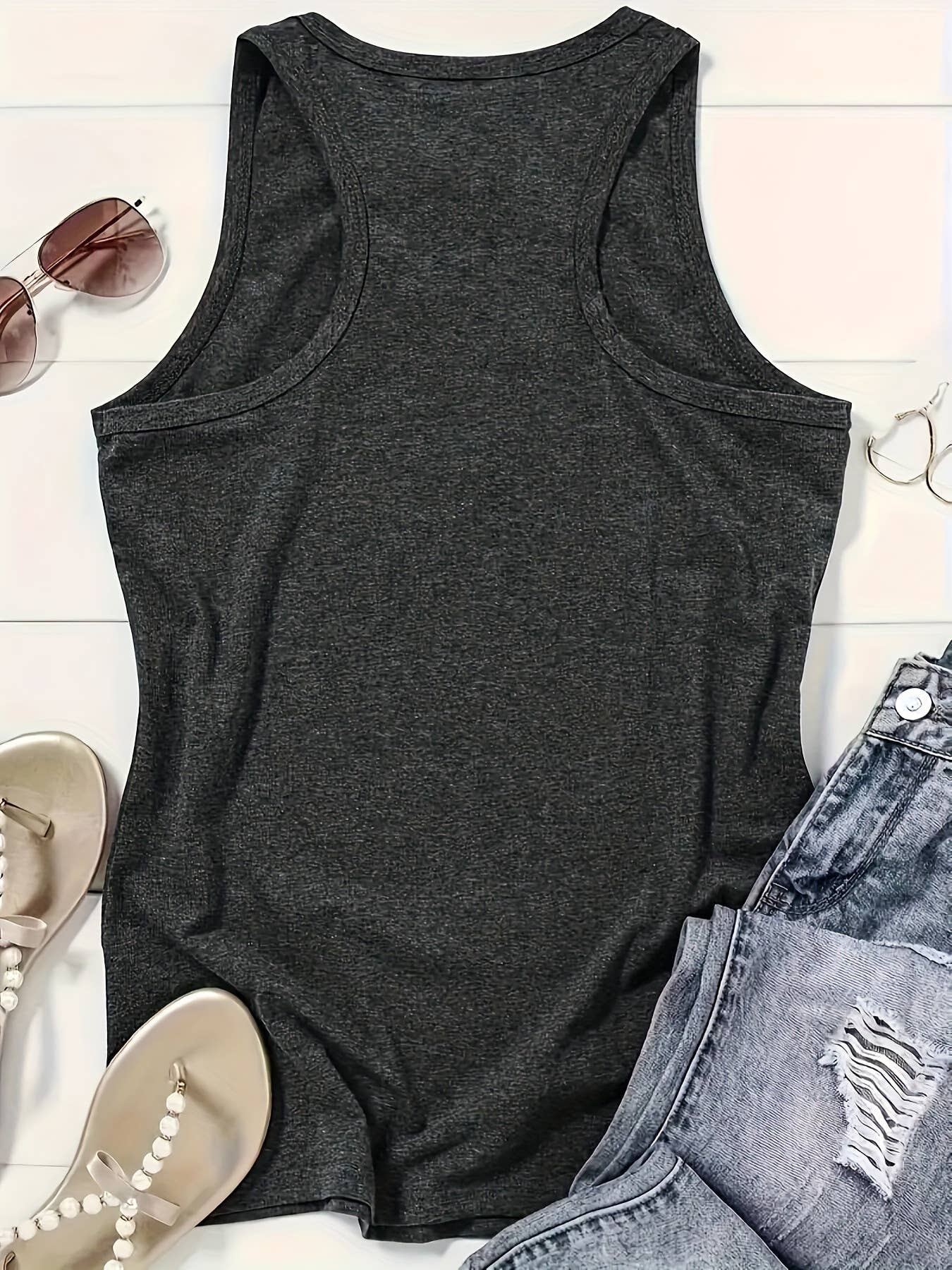 Sunrise Over the Mountains Graphic Tank Top – Heather Gray