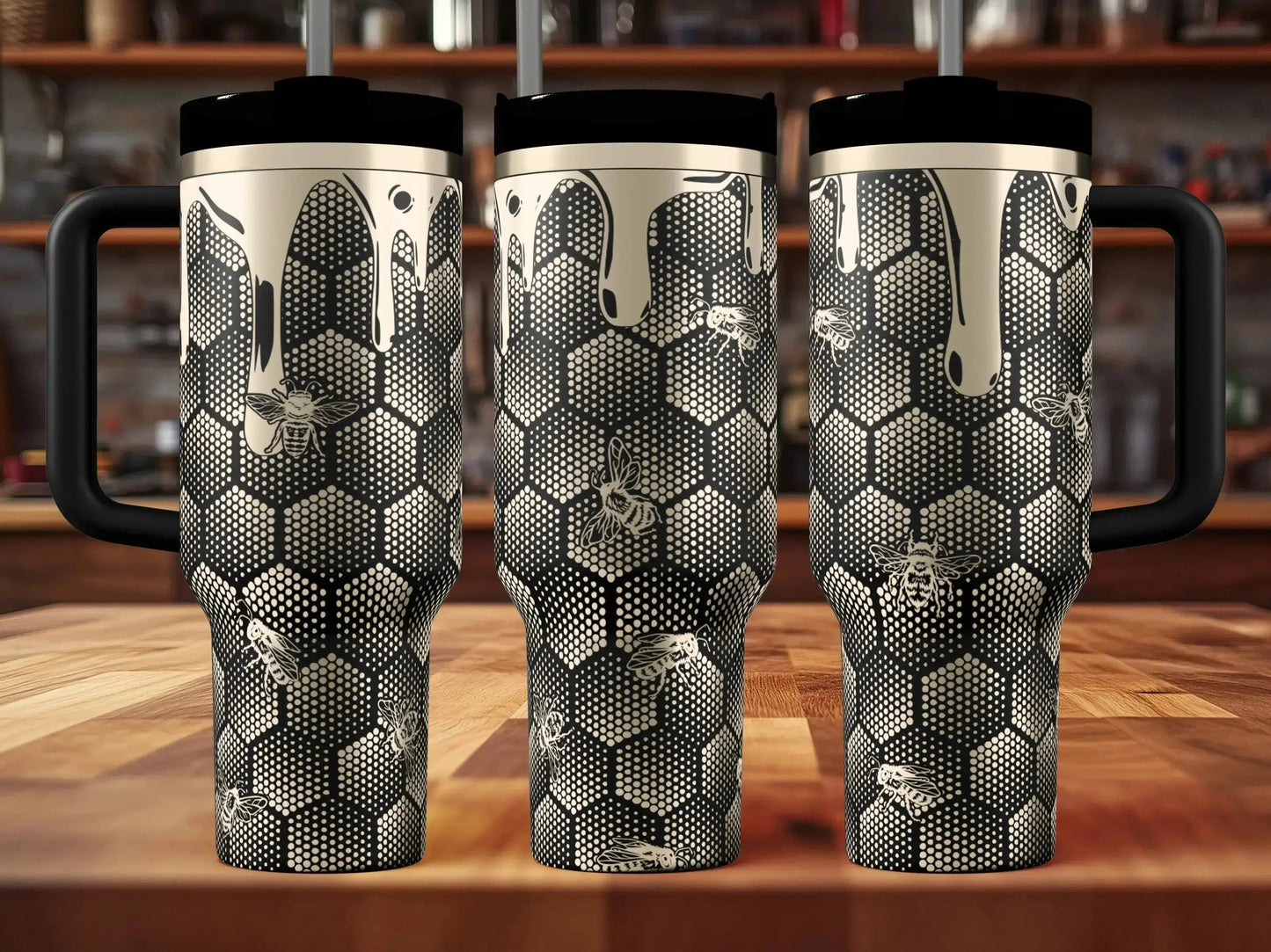 Honeycomb Honey Bee Engraved Tumbler | 30oz