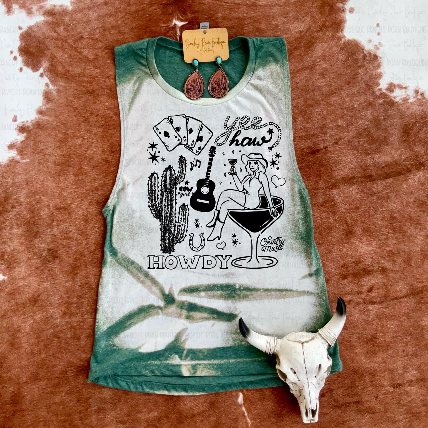 Howdy Yeehaw Festival Muscle Tank Western Graphic Tank