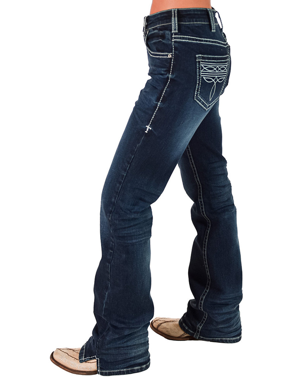 Boot Stitch White Cowgirl Tuff Jeans