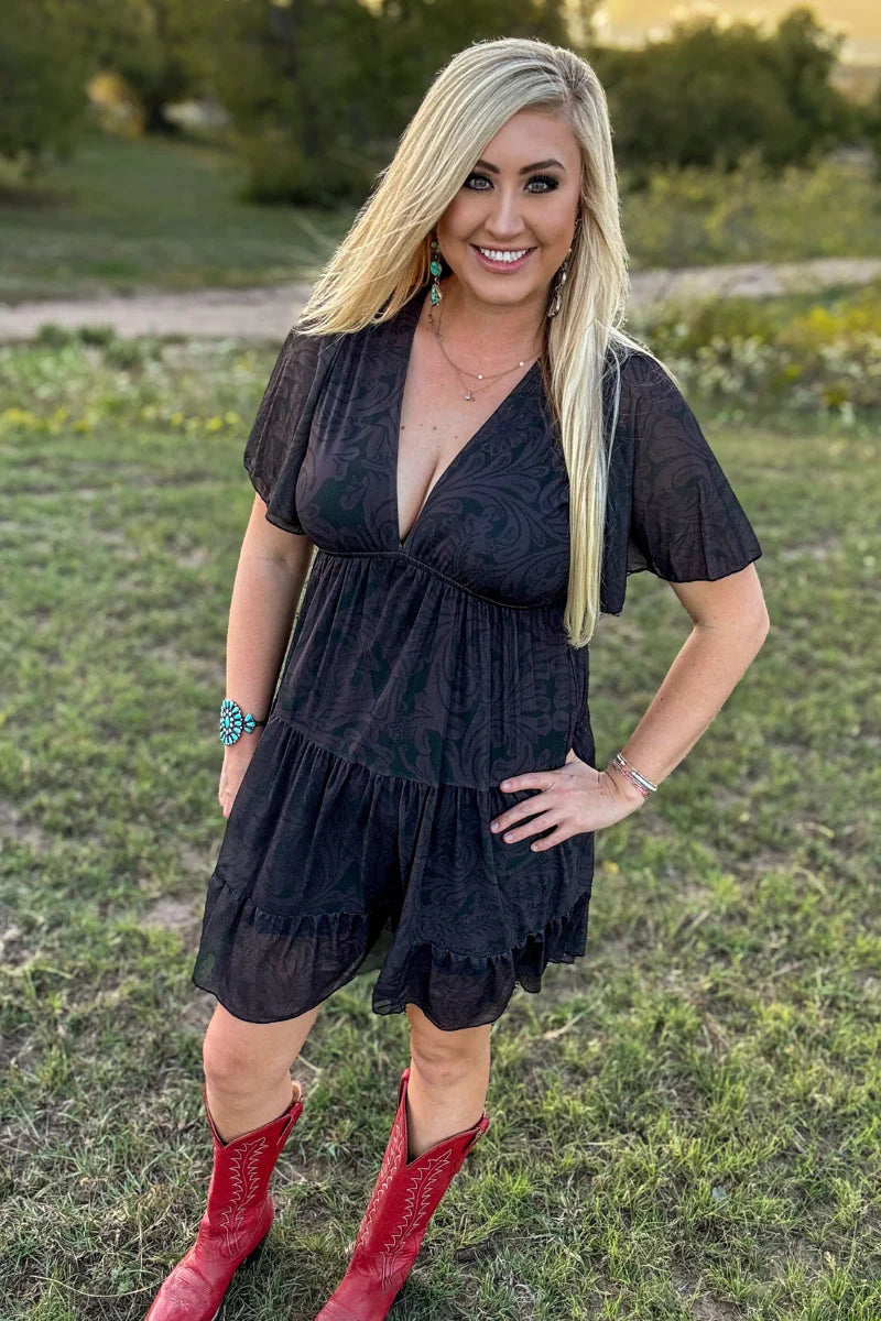 Tooled in Black Dress