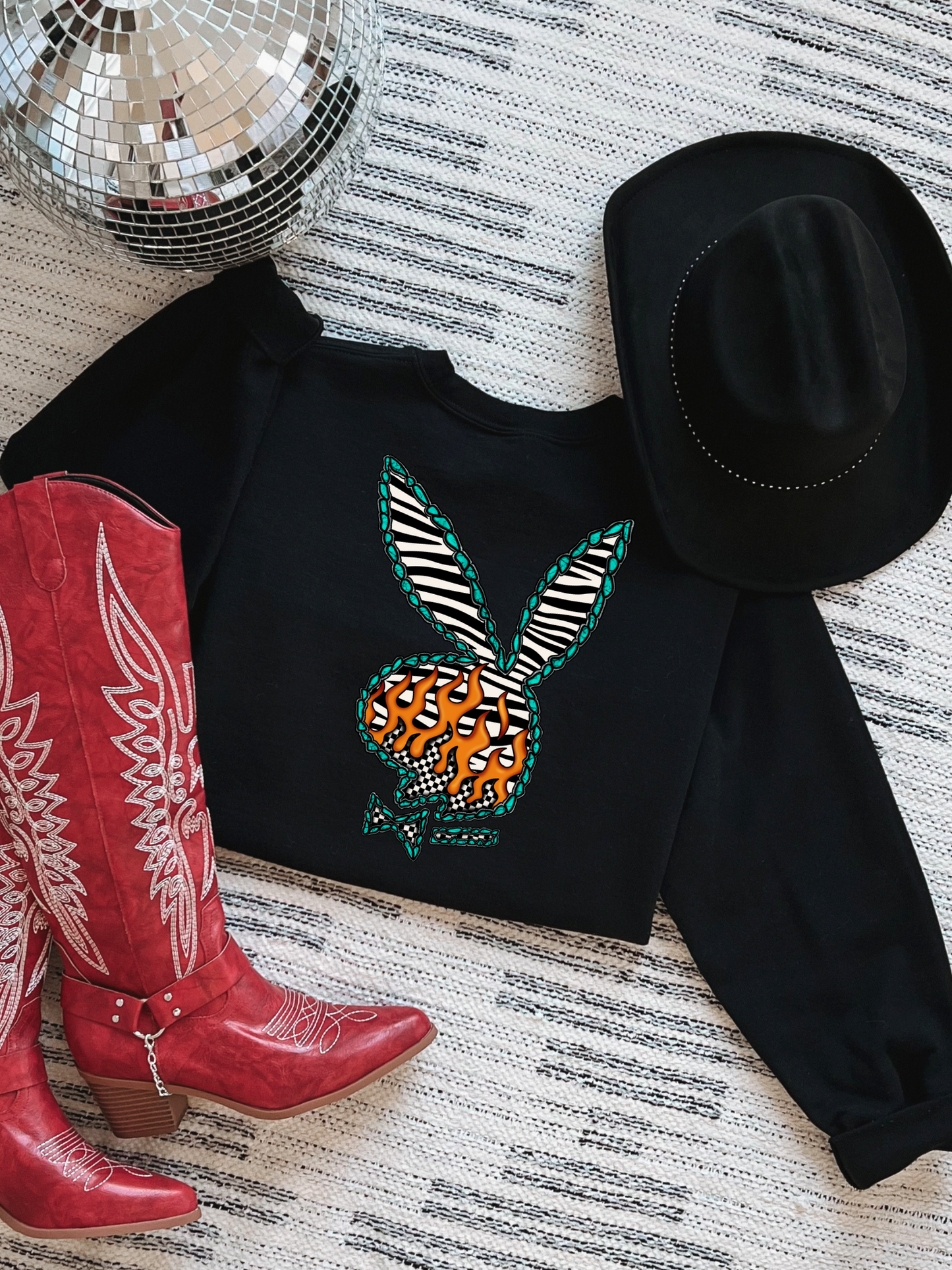 Zebra Playboy Crewneck