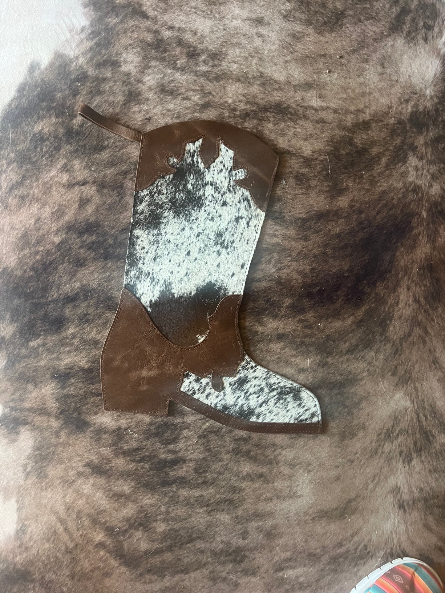 Cowhide Stocking *Brown Cowhid and Leather Boot*