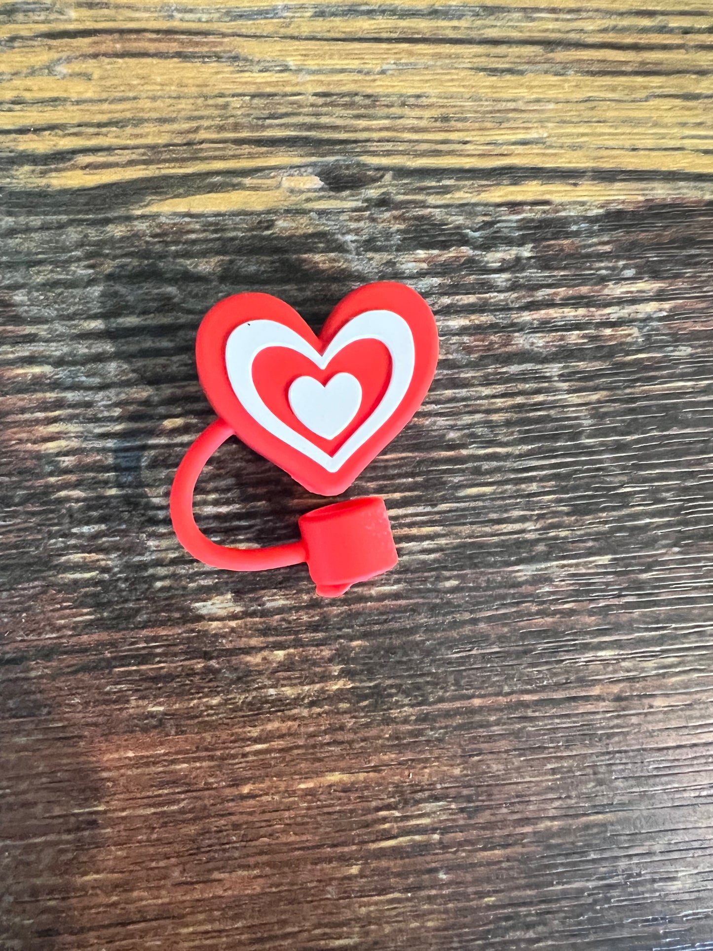 Straw cover *Red/white Heart