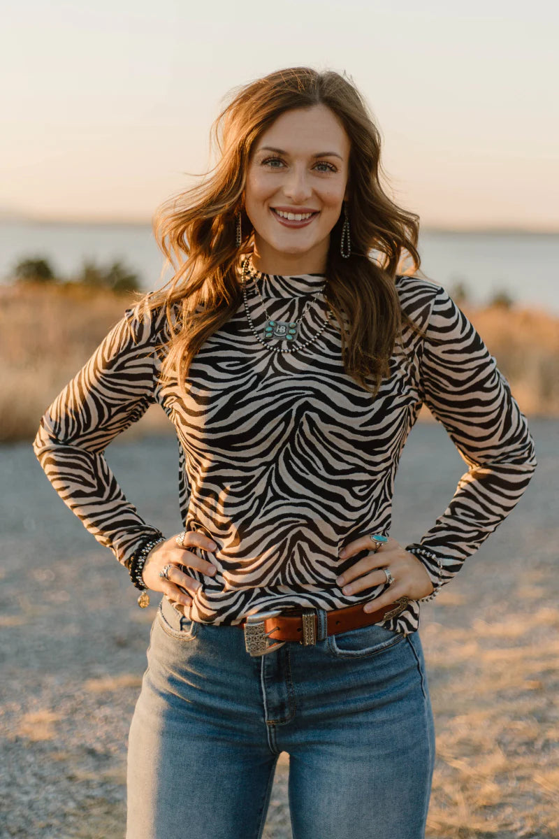 Cowgirl Safari mesh top