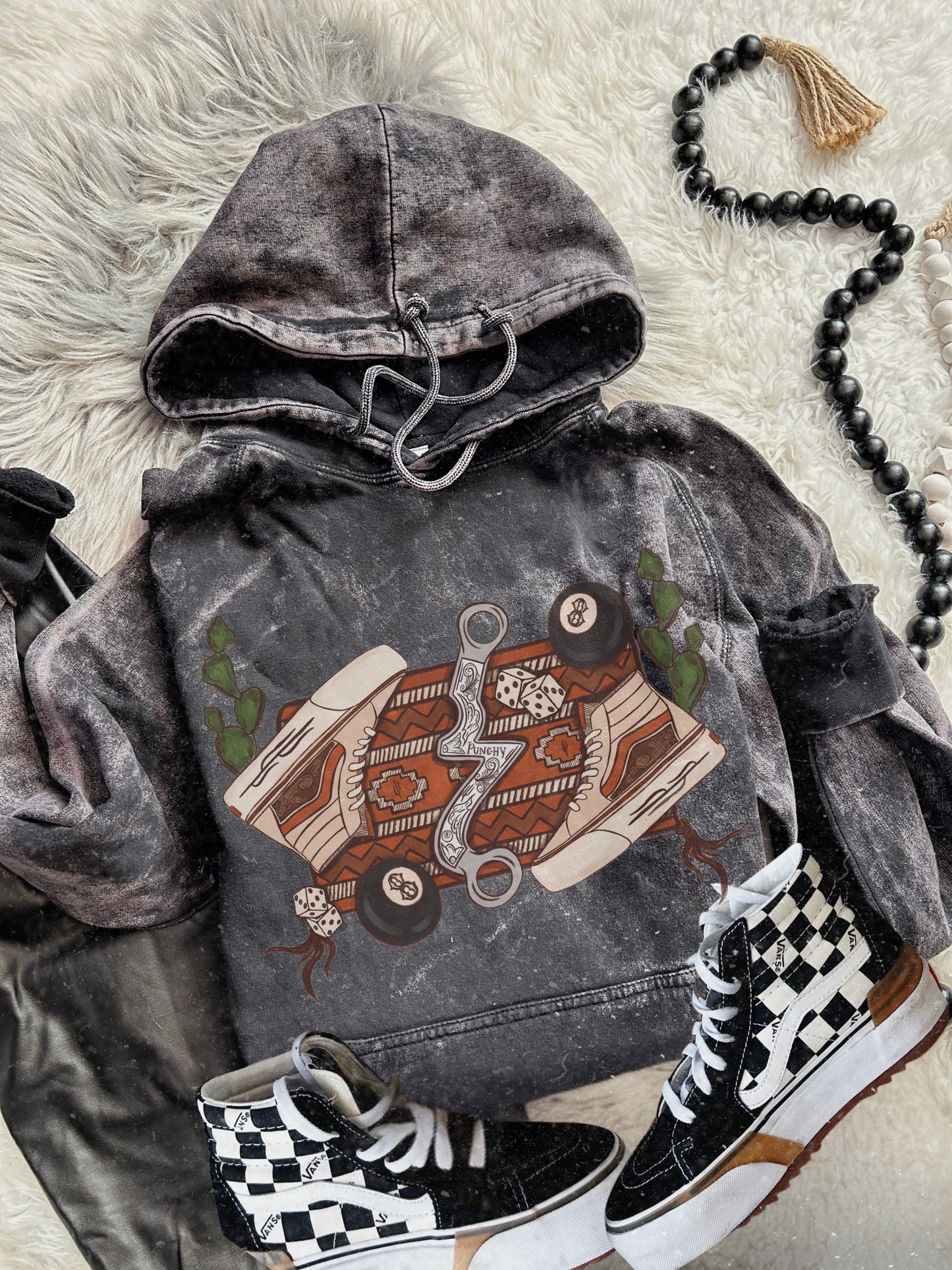Punchy Saddle Blanket mineral wash hoodie