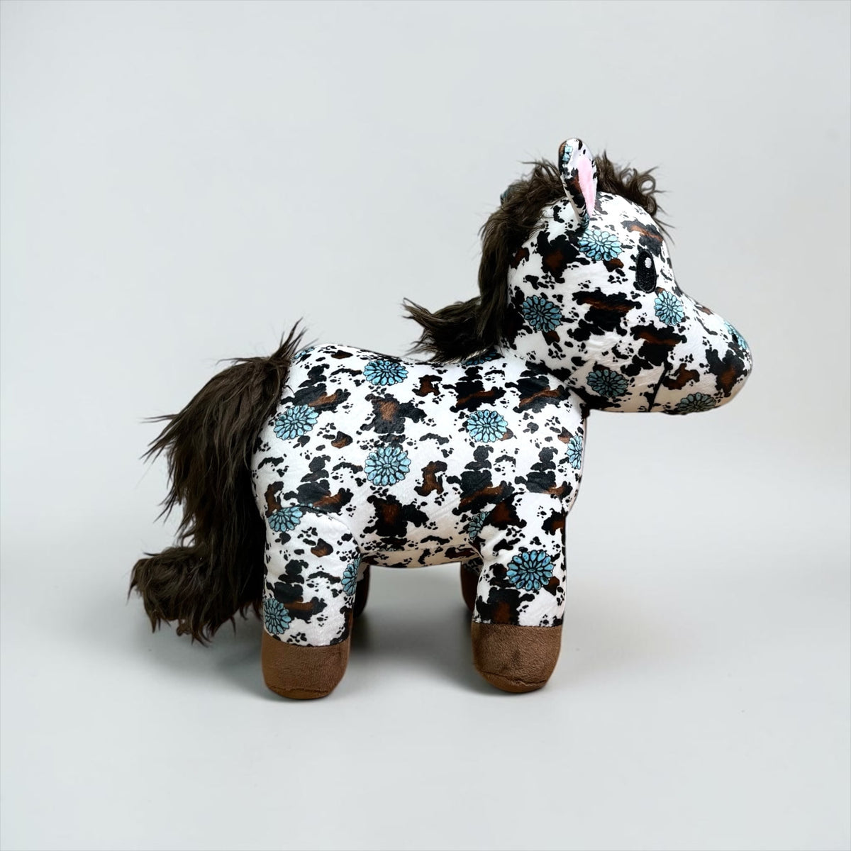 TURQUOISE CONCHO COWPRINT HORSE - MEDIUM FARM PAL