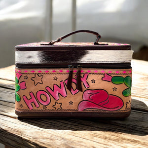 HOWDY TOOLED LEATHER & COWHIDE JEWELRY BOX