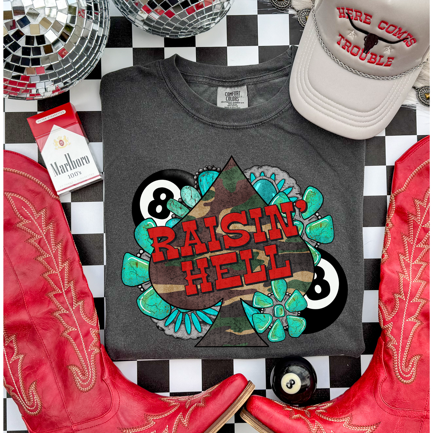 Camo Raisin Hell Tee