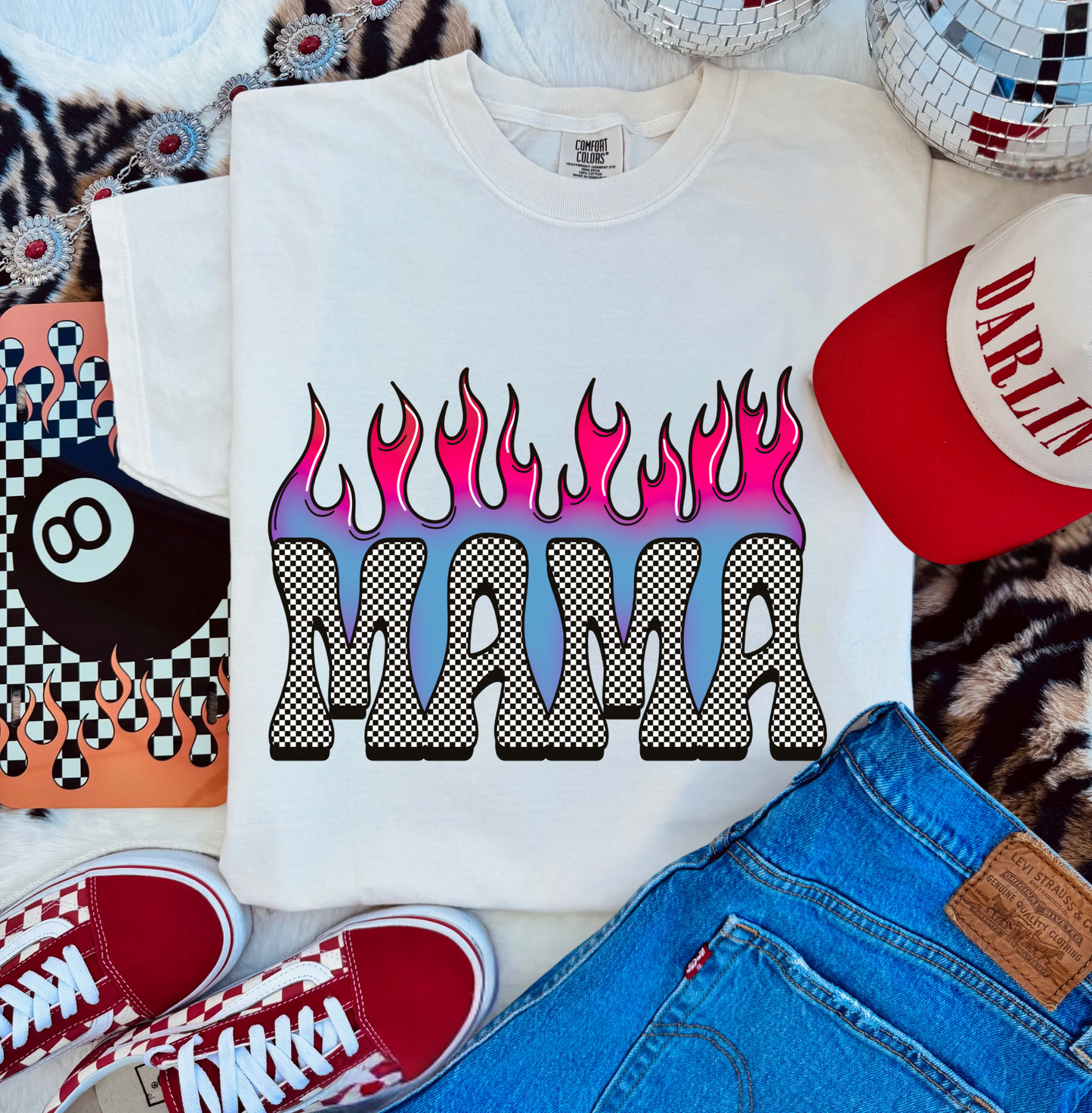 Neon pink Mama Tee