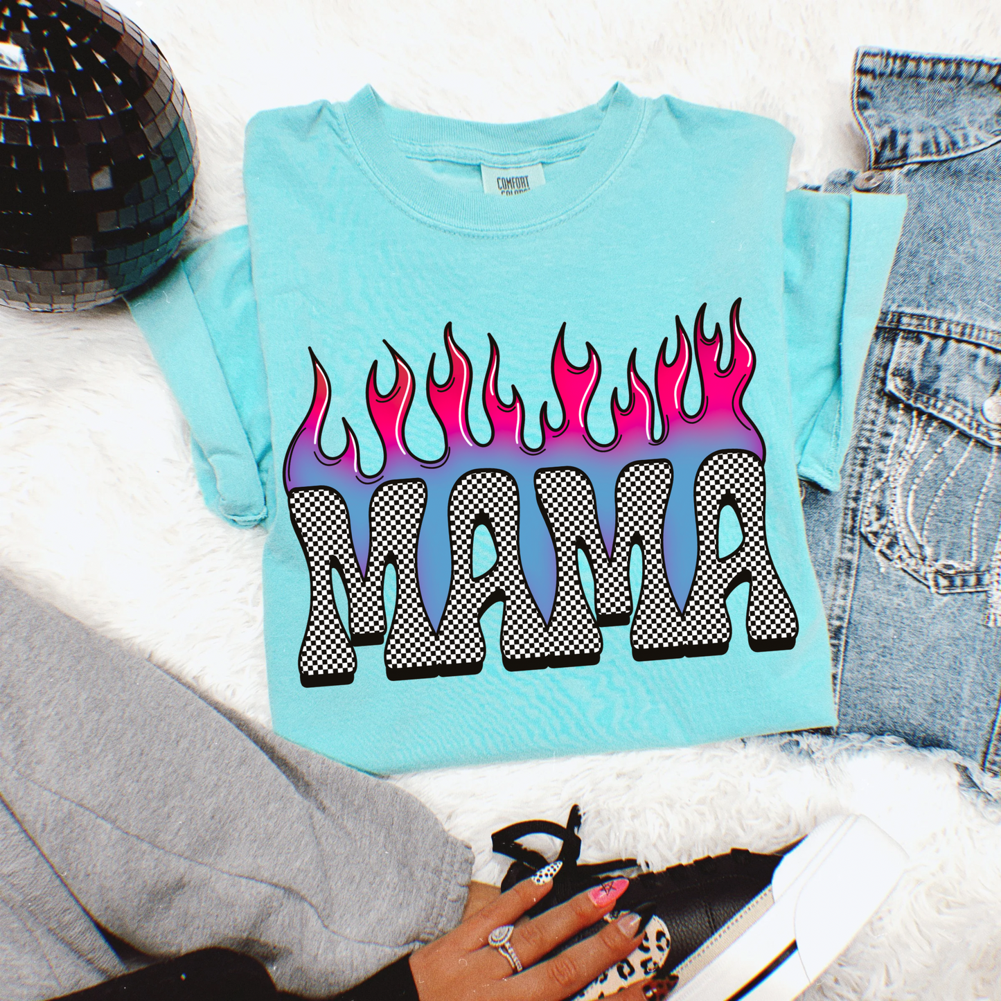 Neon pink Mama Tee