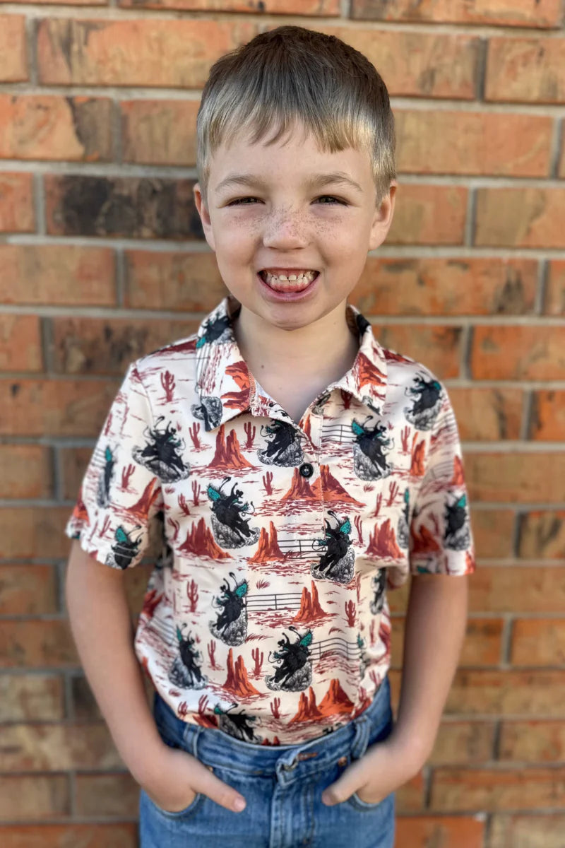 Mini Golden Buckaroo Youth Polo
