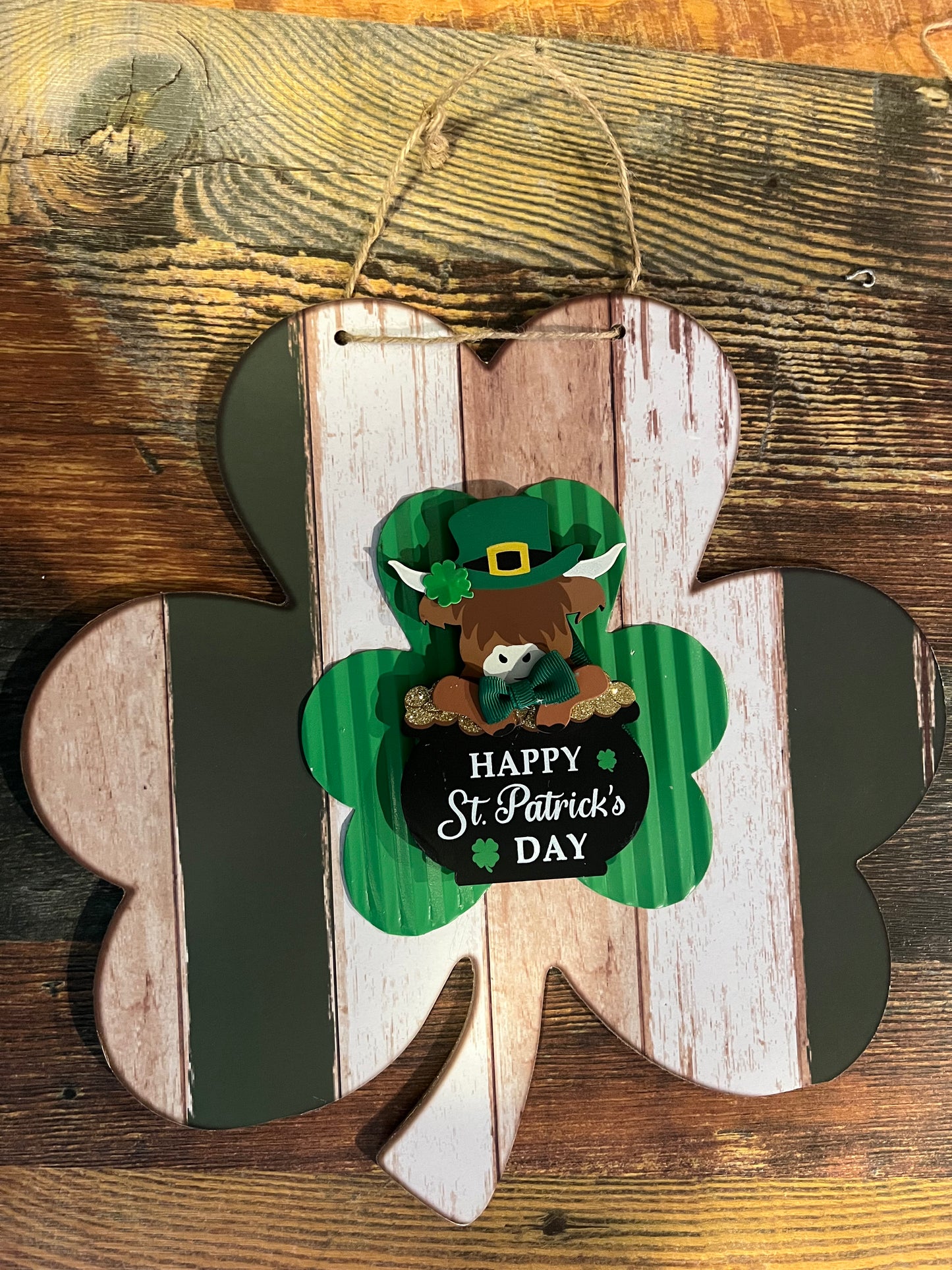 Shamrock Hereford Cow Decoration