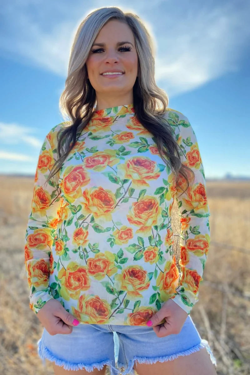 Lone Star Yellow Rose MESH TOP
