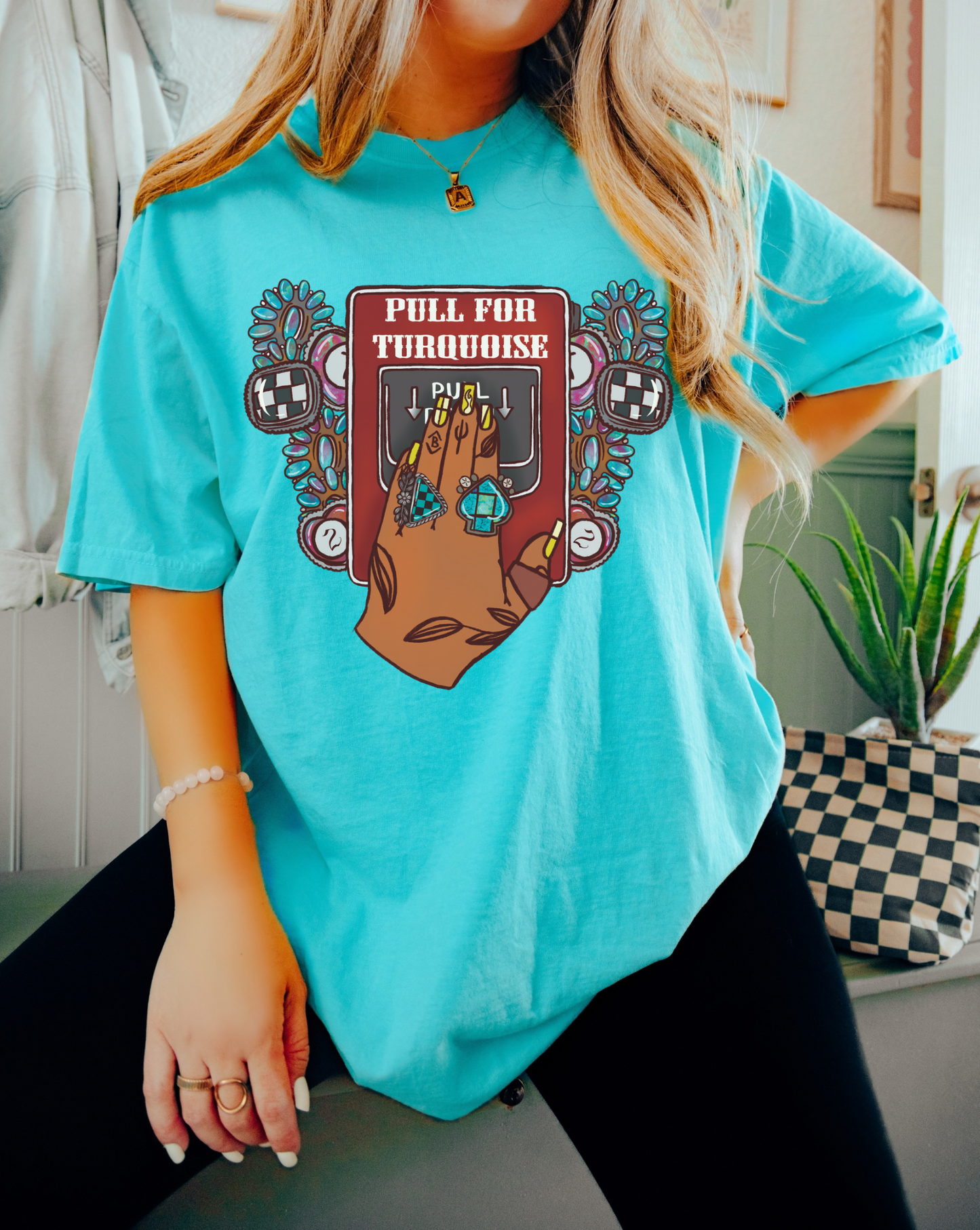 Pull for Turquoise tee