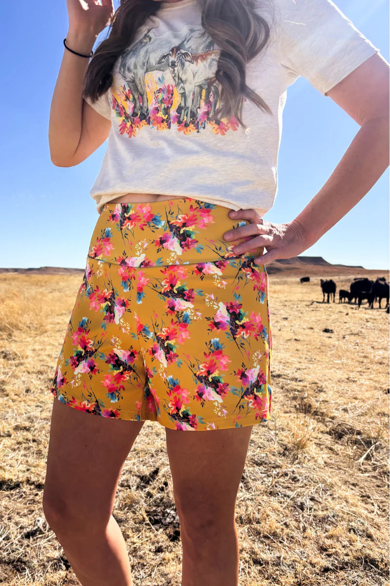 Warm, wildflower shorts