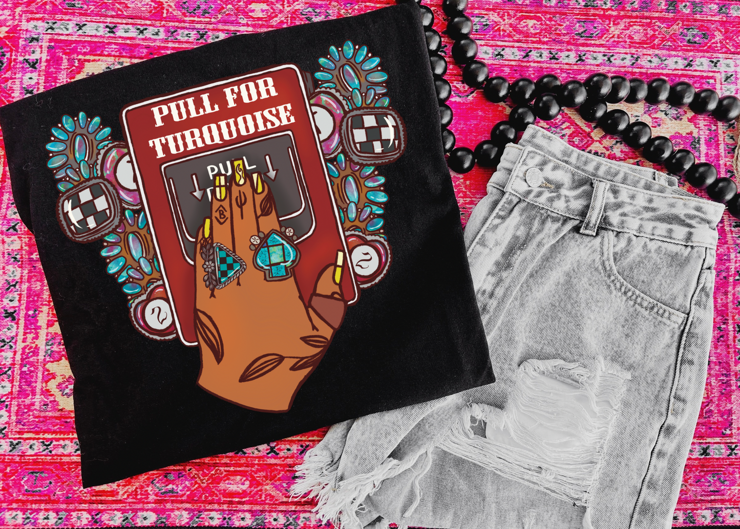 Pull for Turquoise tee