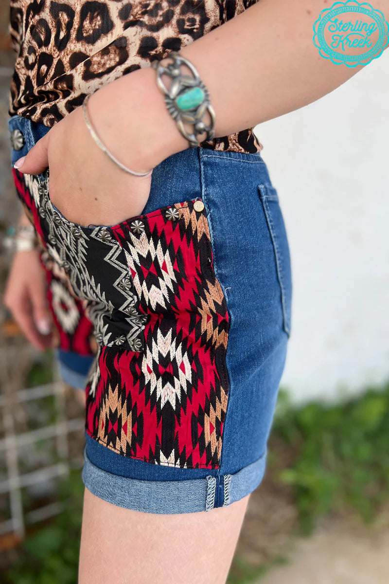 Patched shorts Leopard Long