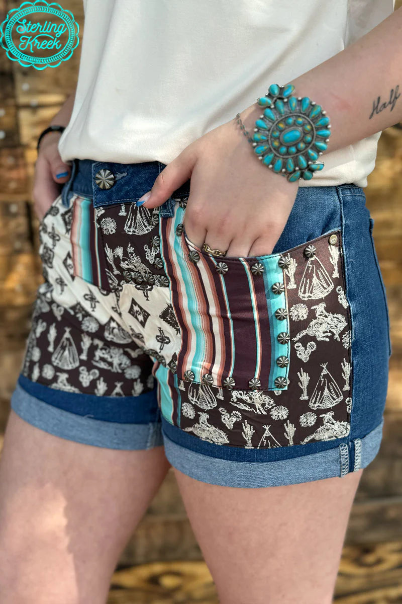 Patched shorts Western Long