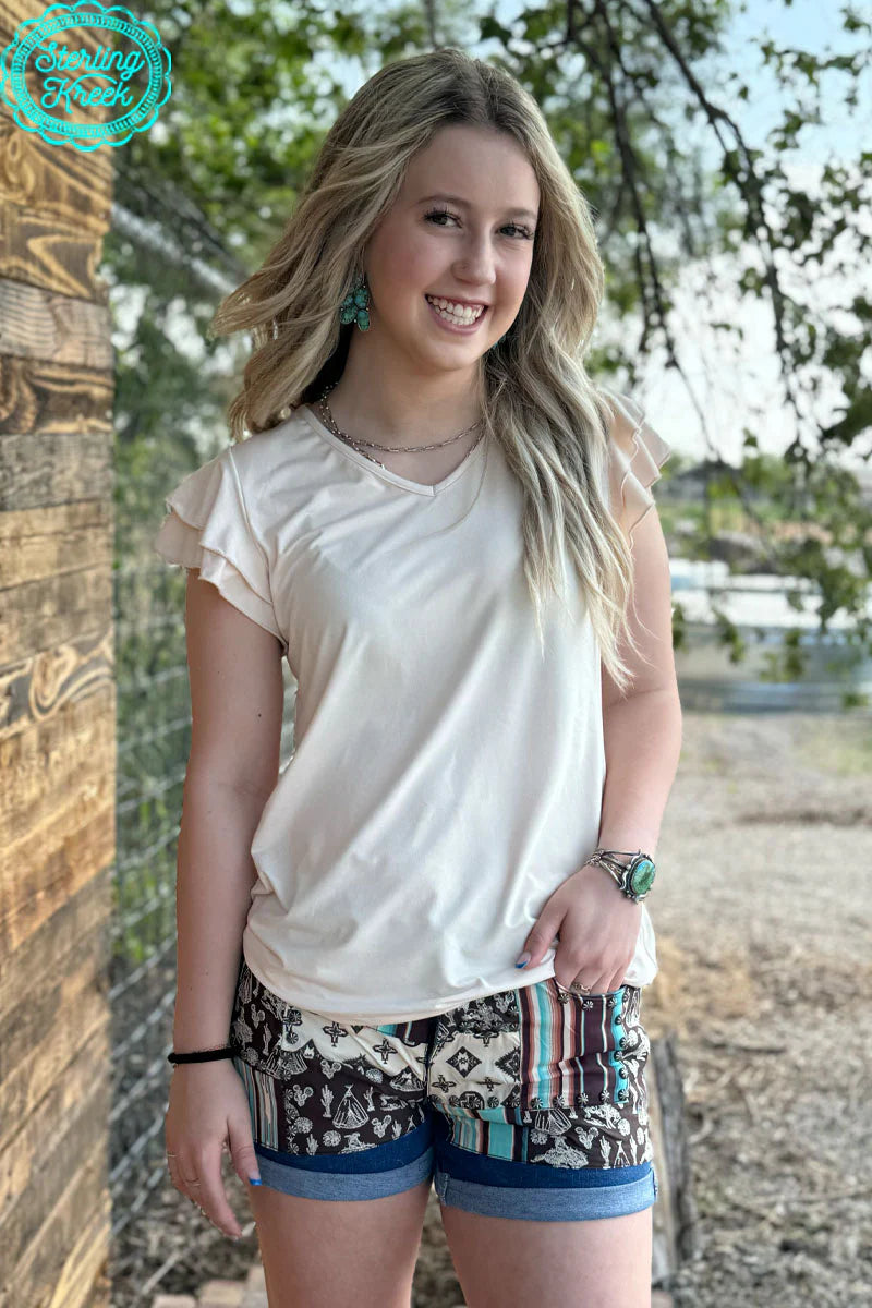 Patched shorts Western Long