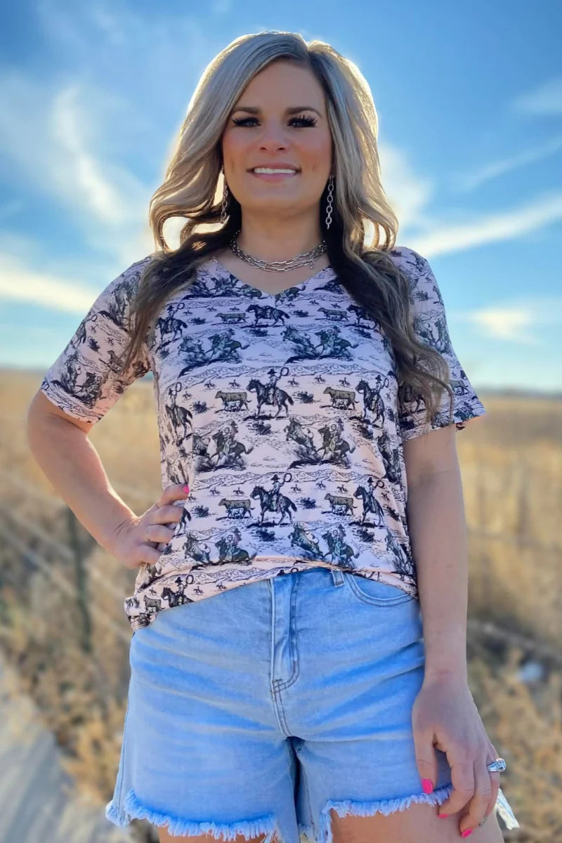 DAY WORKIN TOP- BLUSh