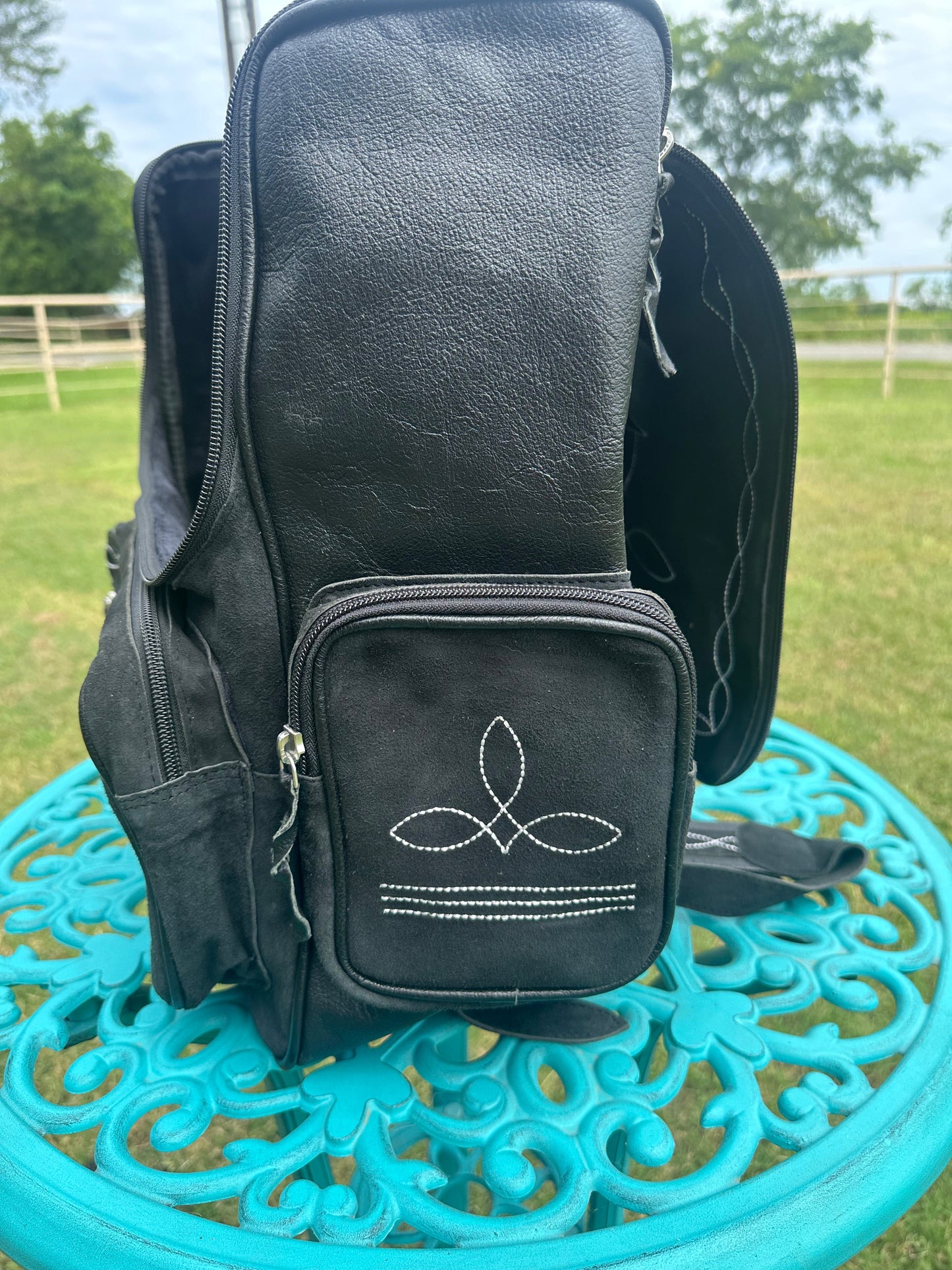 Boot Stitch Suede Backpacks (FINAL SALE)
