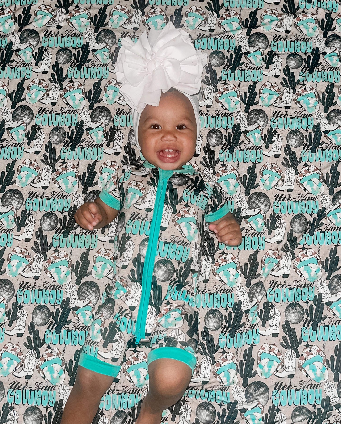 Yeehaw Cowboy Bamboo Shortie Romper (FINAL SALE)