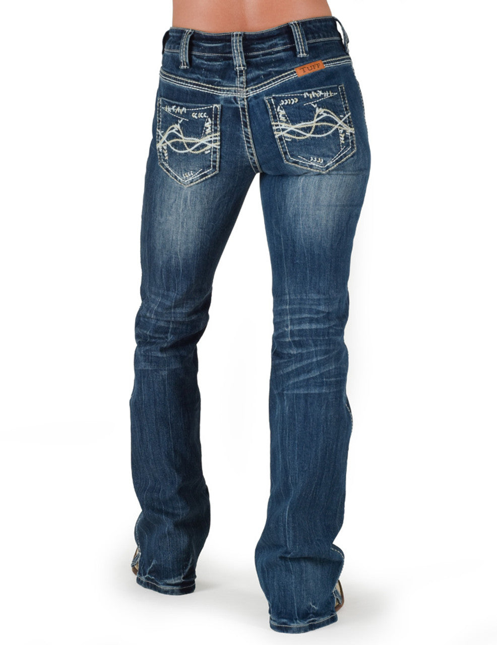 Barbed Wire Tan Reboot Cowgirl Tuff Jean size 35 Long (35-36)