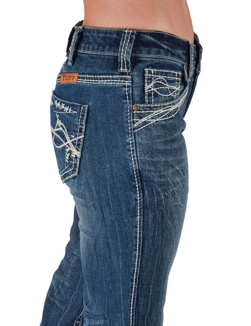 Barbed Wire Tan Reboot Cowgirl Tuff Jean size 35 Long (35-36)