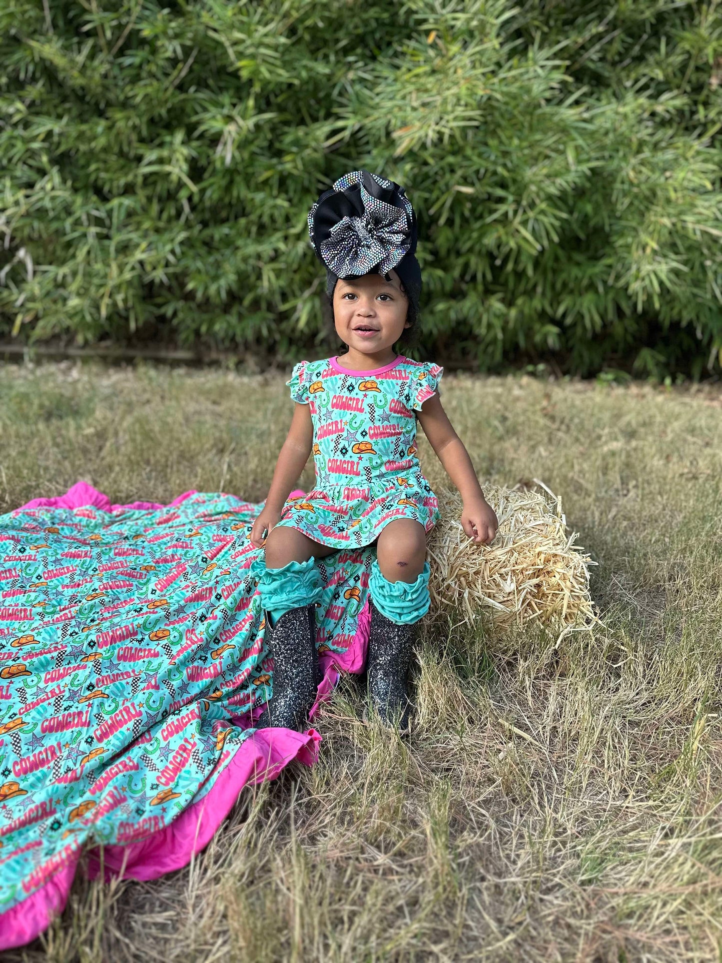 Neon Cowgirl Bamboo Skirted Romper