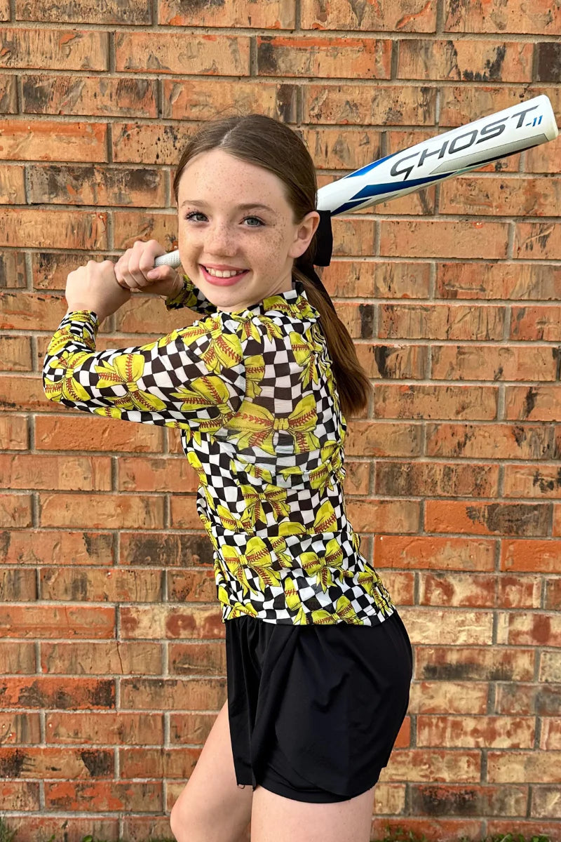 Throw Like A Girl mesh Top Kids